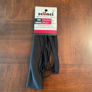 6 pc Scunci Hair Bands No Damage No metal Parts Comfortable All Day Hold